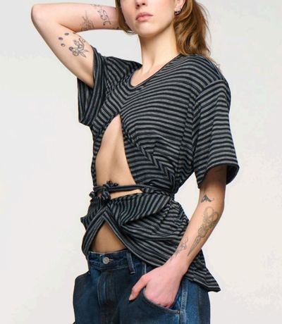 KL - scrunch tshirt grey